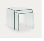 Twee gloednieuwe glazen Burano bijzettafeltjes, Huis en Inrichting, Tafels | Sidetables, Nieuw, Glas, Ophalen