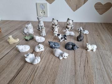 17 Mooie Vintage Katten Beeldjes Gips Steen Letterbak - Deco beschikbaar voor biedingen