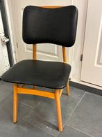 Retro stoel zwart skai leer., Huis en Inrichting, Retro, Zwart, Leer, Zo goed als nieuw