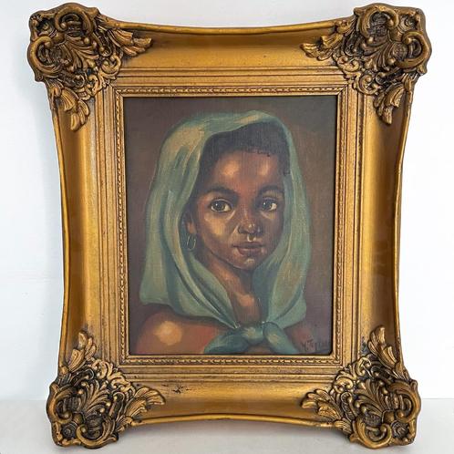 Prachtig schilderij met goudkleurige sierlijst barok, Antiek en Kunst, Kunst | Schilderijen | Klassiek, Ophalen of Verzenden