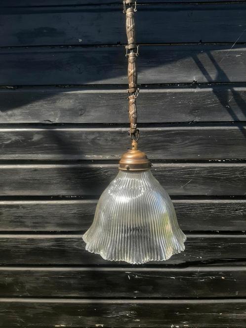 2 stuks - Holophane Hanglampen - (Persglas), Antiek en Kunst, Antiek | Lampen, Ophalen of Verzenden