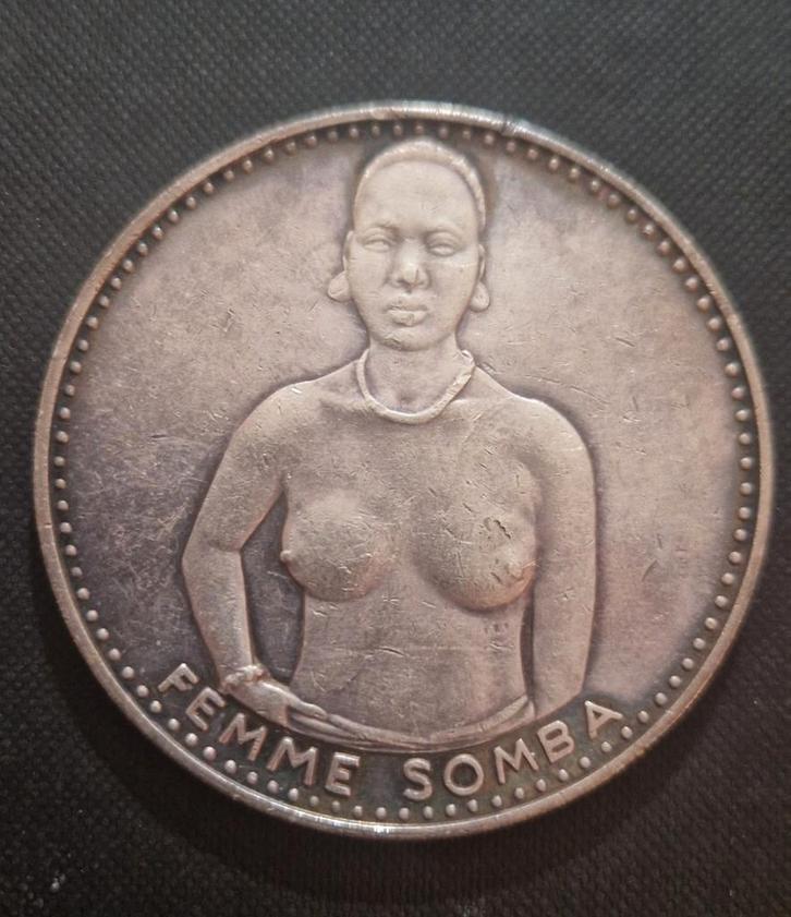Dahomey 1000 Francs CFA 1971 - Femme Somba, Postzegels en Munten, Munten | Azië, Losse munt, Midden-Oosten, Zilver, Ophalen of Verzenden