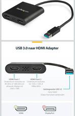 StarTech USB naar 2x HDMI Adapter, Ophalen of Verzenden, Zo goed als nieuw