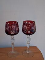 Robijnrode wijnglazen kristal, Antiek en Kunst, Antiek | Glas en Kristal, Ophalen of Verzenden