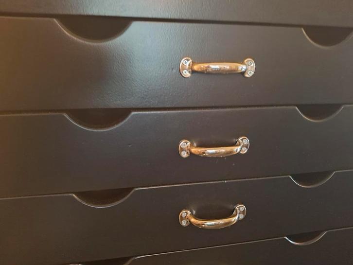 Vintage "Schilte" (school) ladenkast met 2 x vier laden!, Antiek en Kunst, Curiosa en Brocante, Ophalen