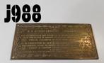 Antiek messing bordje NS 1907, Gebruikt, Overige typen, Onbekend, Ophalen of Verzenden