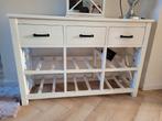 Leuke witte sidetable met 3 lades, Huis en Inrichting, Tafels | Sidetables, Ophalen, Gebruikt, 100 tot 150 cm, Landelijk