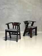 Brutalist eettafelstoelen vintage eetkamerstoelen prijs p/st, Hout, Gebruikt, Twee, Bruin