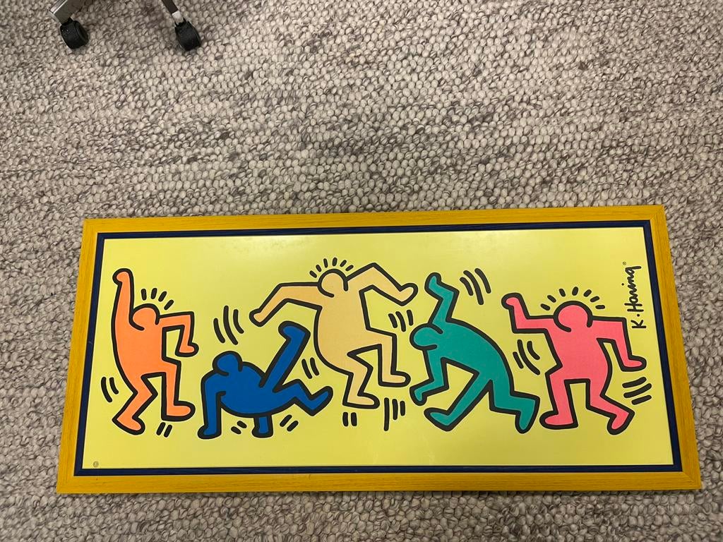 Keith Haring dancing people offset litho 1992 128x58cm, Ophalen
