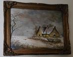 Schilderij van Franke '92 - Winterlandschap met huis, Ophalen