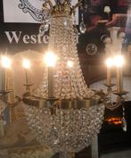 Groot kristallen kroonluchter swarovski zakkroonluchter goud, Huis en Inrichting, Lampen | Kroonluchters, Ophalen of Verzenden