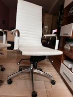 Wit lederen bureaustoel, Ergonomisch, Bureaustoel, Wit, Zo goed als nieuw