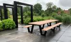 Picknicktafel staal en Douglas, duurzaam en robuust, Ophalen of Verzenden, Nieuw, Rechthoekig, Staal