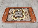 vintage dienblad ingelegd met vlindervleugels 52x33,5, Ophalen of Verzenden, Gebruikt, Rechthoekig, Hout