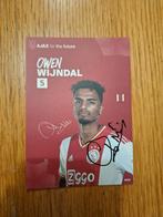Spelerskaart  Owen Wijndal Ajax Originele Handtekening, Ophalen of Verzenden, Zo goed als nieuw, Ajax, Spelerskaart