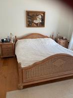 Rotan Tweepersoonsbed, Ophalen, Bruin, Tweepersoons, 200 cm