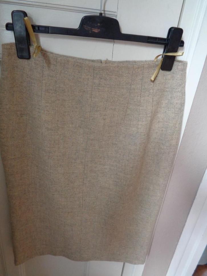 Tence wollen rokje:mt 42, Kleding | Dames, Rokken, Zo goed als nieuw, Maat 42/44 (L), Beige, Boven de knie, Ophalen of Verzenden