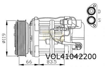 Volvo 940 (94-) / S/V90 (3.0) compressor AC (Zexel) OES! 944