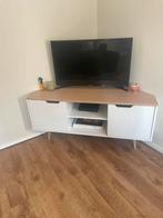 Hoek TV meubel - wit en eiken, Ophalen, Zo goed als nieuw, 25 tot 50 cm, Minder dan 100 cm