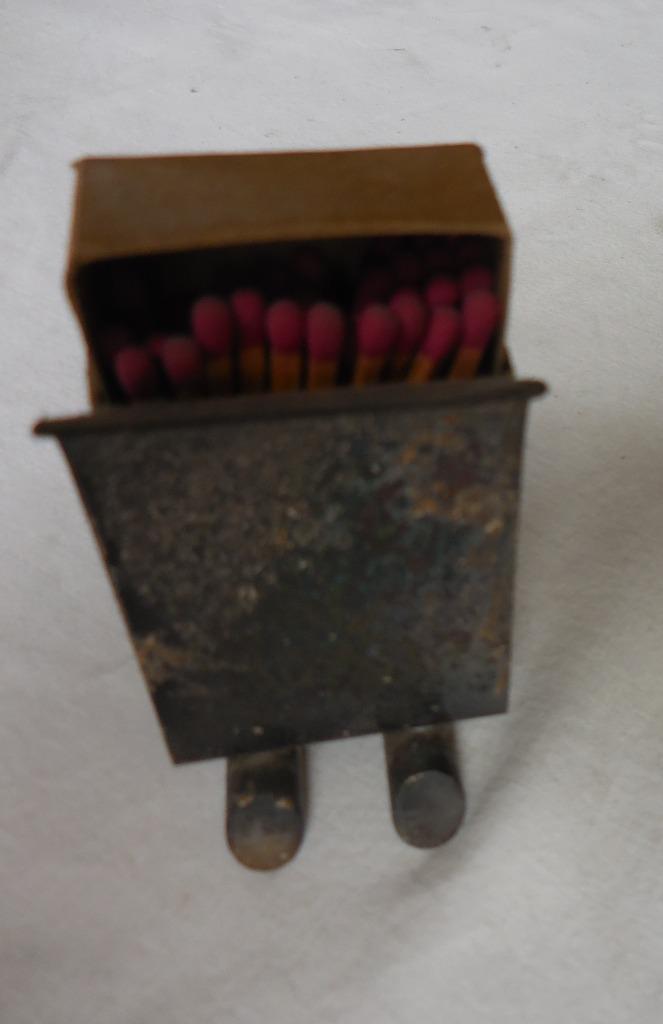 Verzilverd Lucifersdoosje houder met Asbakje, Antiek en Kunst, Antiek | Goud en Zilver, Zilver, Ophalen