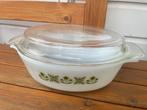 Vintage Anchor Hocking ovenschaal melkglas meadow green, Ophalen of Verzenden