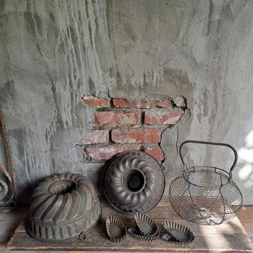 Oude brocante bakvorm tulband bakvormpjes eiermandje *Etage3 beschikbaar voor biedingen