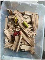 Houten treinbaan met treintjes en toebehoren, Kinderen en Baby's, Speelgoed | Houten speelgoed, Ophalen, Gebruikt, Rij- of Hobbelspeelgoed
