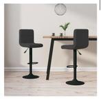 Barkrukken 2 st fluweel zwart, Huis en Inrichting, Barkrukken, Kunststof, Info@bargains-by-dj.nl, 60 tot 90 cm, Nieuw