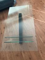Glazen salontafel, Huis en Inrichting, Tafels | Salontafels, Ophalen, Gebruikt, 100 tot 150 cm, 50 tot 100 cm
