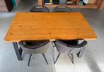 Houten eettafel voor 4 personen - geel afgelakt, Ophalen, Gebruikt, 50 tot 100 cm, 150 tot 200 cm