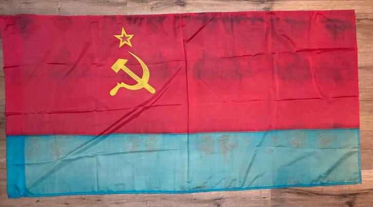 Originele vlag van de Oekraïense SSR – 85 x 170 cm – Sovjetp, Diversen, Vlaggen en Wimpels, Ophalen of Verzenden