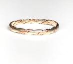 Gouden vintage ring gevlochten vriendschaps stapel maat 17,5, Ophalen of Verzenden, Zo goed als nieuw, 17 tot 18, Dame
