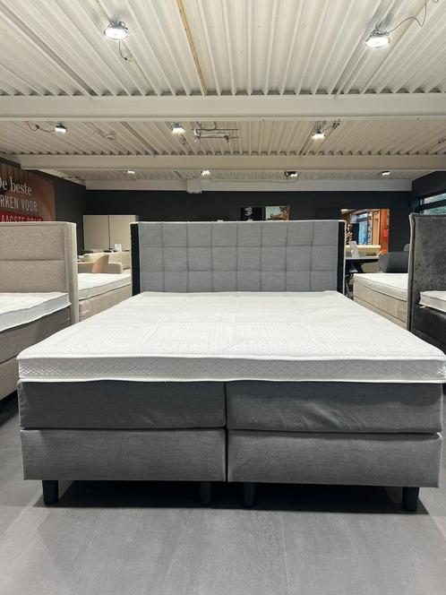 Eijerkamp collectie boxspring Amsterdam grijs, Huis en Inrichting, Slaapkamer | Boxsprings, Zo goed als nieuw, 160 cm, 200 cm
