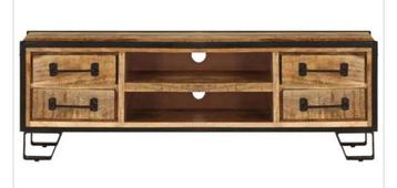 Tv-meubel met lades 120x30x40 cm massief mangohout beschikbaar voor biedingen
