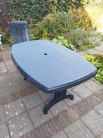 Jardin tuinset met vier stoelen verstelbaar en grote tafel., Ophalen, Gebruikt, Ovaal, Kunststof