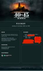 Ticket 40-45 de musical, Tickets en Kaartjes, Theater | Musical, Eén persoon