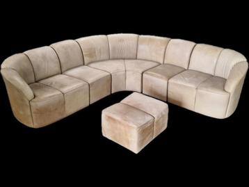 Vintage 70s Lederen Modules Lounge Sofa Modular beschikbaar voor biedingen