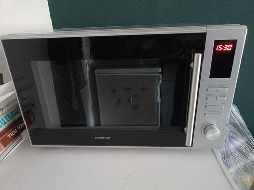 Inventum combimagnetron (zwart/zilver), Witgoed en Apparatuur, Magnetrons, Gebruikt, Vrijstaand, Combimagnetron, 45 tot 60 cm