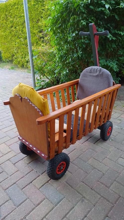 Grote stevige bolderkar met twee zitjes op luchtbanden, Caravans en Kamperen, Bolderkarren, Gebruikt, Ophalen