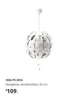 Hang lamp wit/zilverkleur, Huis en Inrichting, Lampen | Hanglampen, Ophalen, Zo goed als nieuw, Kunststof, 50 tot 75 cm