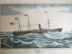 Stoomschip Arctic, grote handgekleurde gravure, 1850, Verzenden