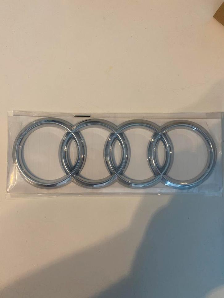 Audi Chrome Logo - Ringen voor Kofferbak, Auto diversen, Tuning en Styling, Ophalen of Verzenden