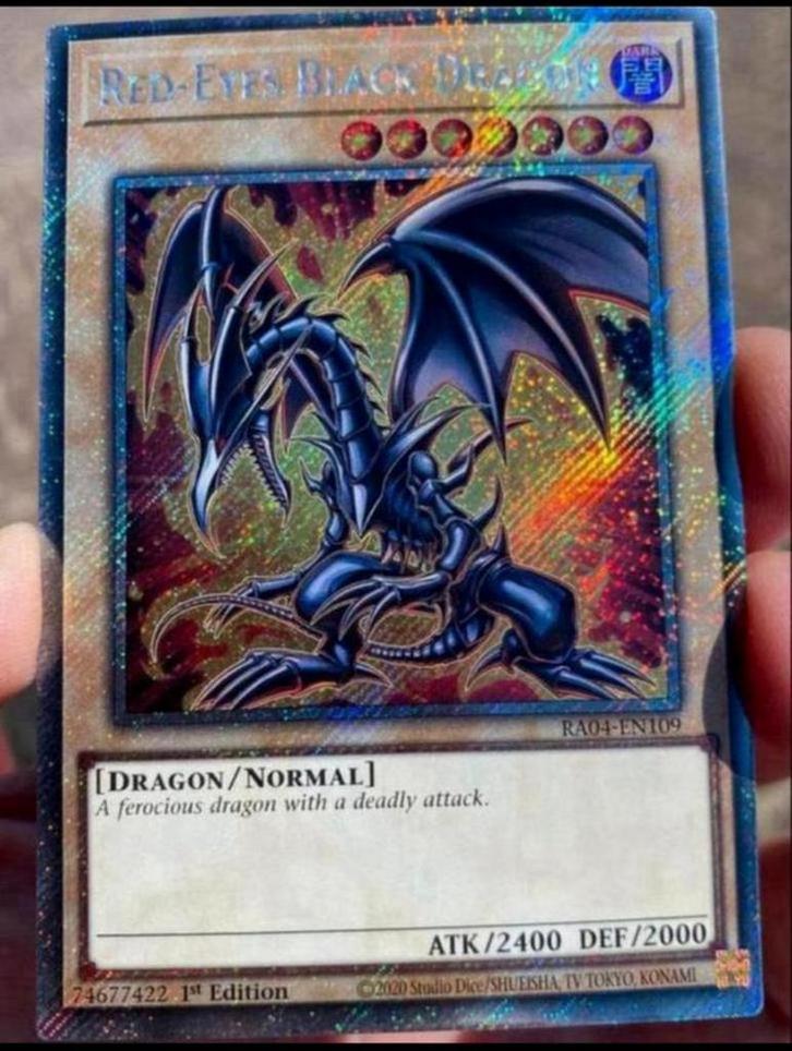 Yu-Gi-Oh! Red Eyes Black Dragon RA04 1st Ed Mint !, Hobby en Vrije tijd, Verzamelkaartspellen | Yu-gi-Oh!, Zo goed als nieuw, Losse kaart