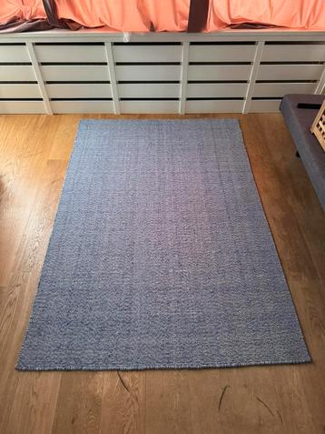 Wollen tapijt blauw/beige geêmeleerd 135 x 145 beschikbaar voor biedingen