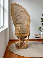 Vintage rieten pauwenstoel / chaise Emmanuelle, Ophalen