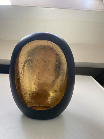 Egg Windlicht  zwart/ goud
