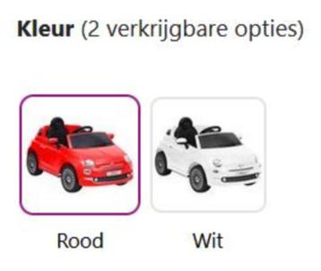 Fiat 500 kinderauto elektrisch wit rood GRATIS VERZONDEN! beschikbaar voor biedingen