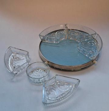 Vintage 'Lazy Susan' Snackschaal op Draaiplateau beschikbaar voor biedingen