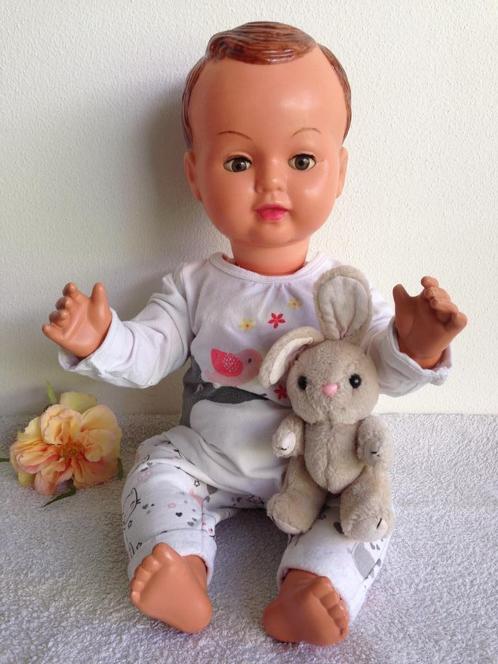 🤎Zeldzaam: Leuke Jaren 50 Babypop van stevig celluloid., Verzamelen, Poppen, Zo goed als nieuw, Babypop, Ophalen of Verzenden