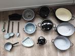 Partij Emaille zwart, 15 stuks!, Antiek en Kunst, Ophalen of Verzenden